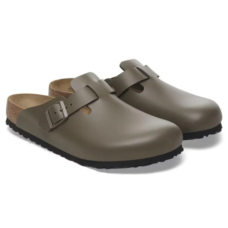 Birkenstock Men Boston Natural Leather - Concrete Grey