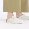 Women Birkenstock Boston Soft Footbed Suede - Antique White
