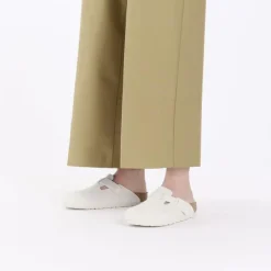 Women Birkenstock Boston Soft Footbed Suede - Antique White