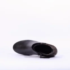 Women Gabor Breck Flat Ankle Boot Print Heel - Black Leopard