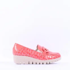 Women Wonders Brisa Slip On Link Wedge - Coral Combi