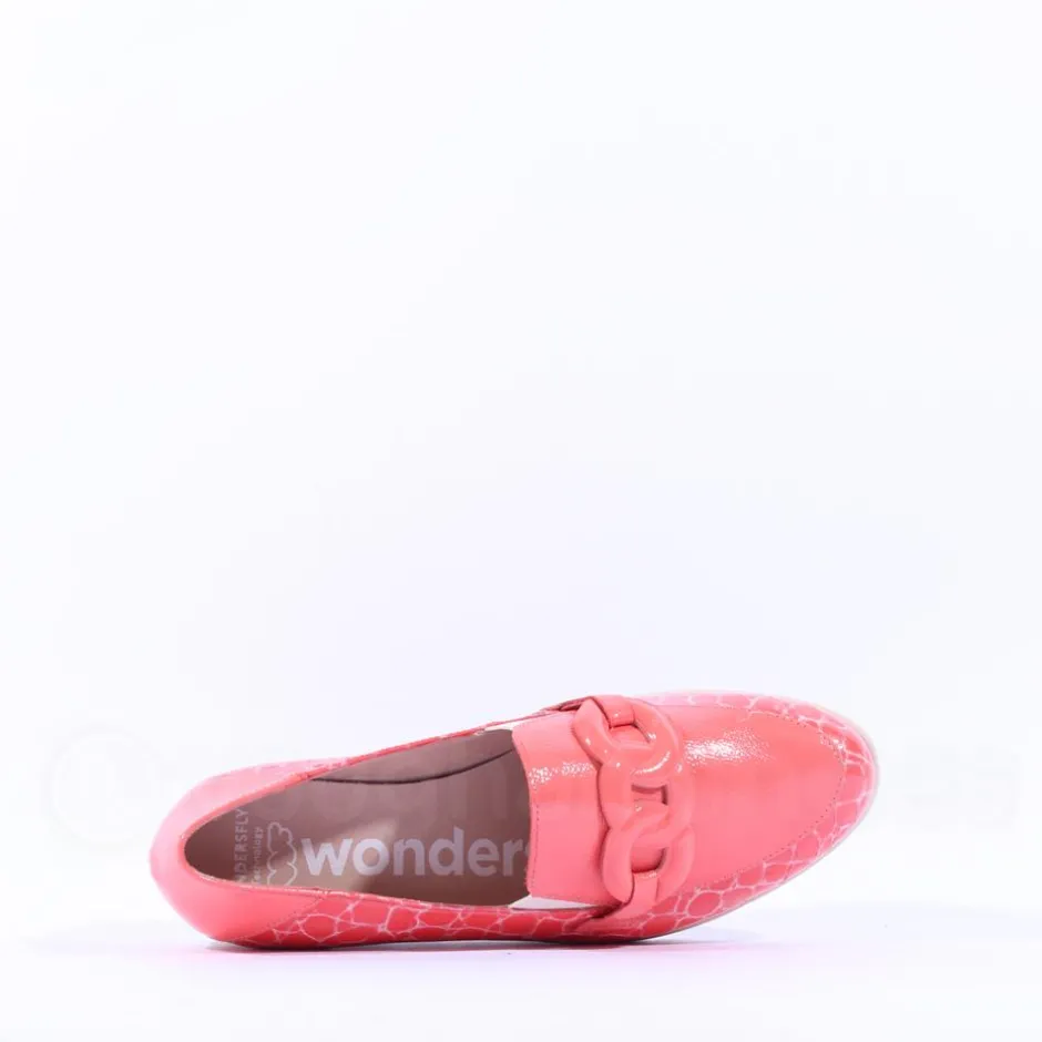 Women Wonders Brisa Slip On Link Wedge - Coral Combi