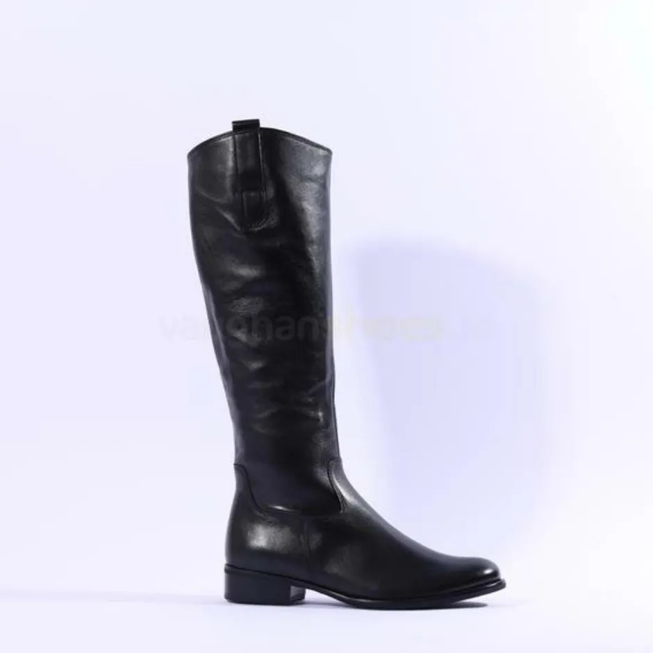 Women Gabor Brook Knee High Boot Medium Calf - Black Leather