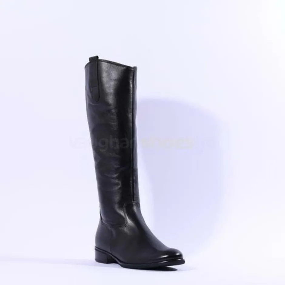 Women Gabor Brook Knee High Boot Medium Calf - Black Leather