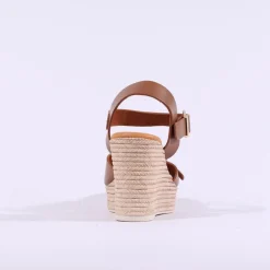 Women Oh My Sandals Buckle Espadrille Wedge - Cognac