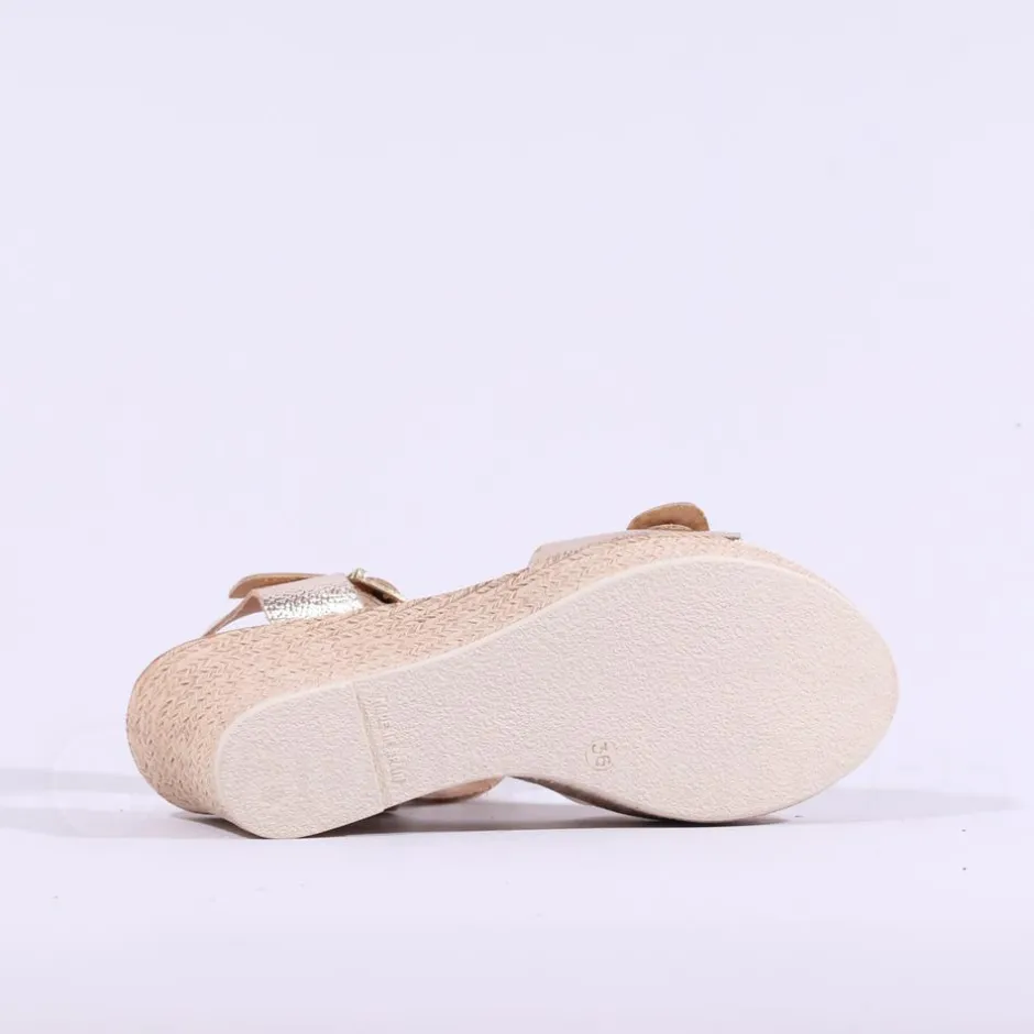 Women Oh My Sandals Buckle Espadrille Wedge - Gold