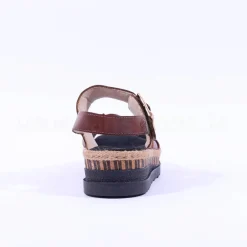 Women Rieker Buckle Strap Platform Sandal - Brown