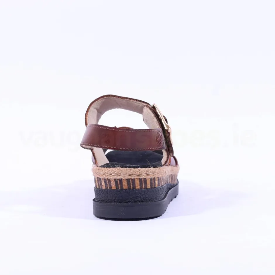 Women Rieker Buckle Strap Platform Sandal - Brown