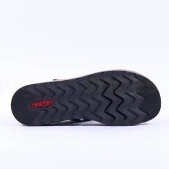 Women Rieker Buckle Strap Platform Sandal - Black