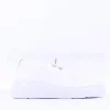Women Paul Green Bungee Lace Platform Trainer - White Gold Leather