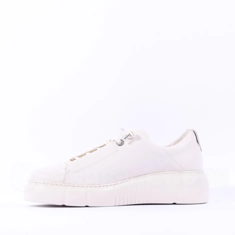 Women Paul Green Bungee Lace Platform Trainer - Ivory Leather