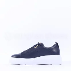 Women Paul Green Bungee Lace Platform Trainer - Navy Leather