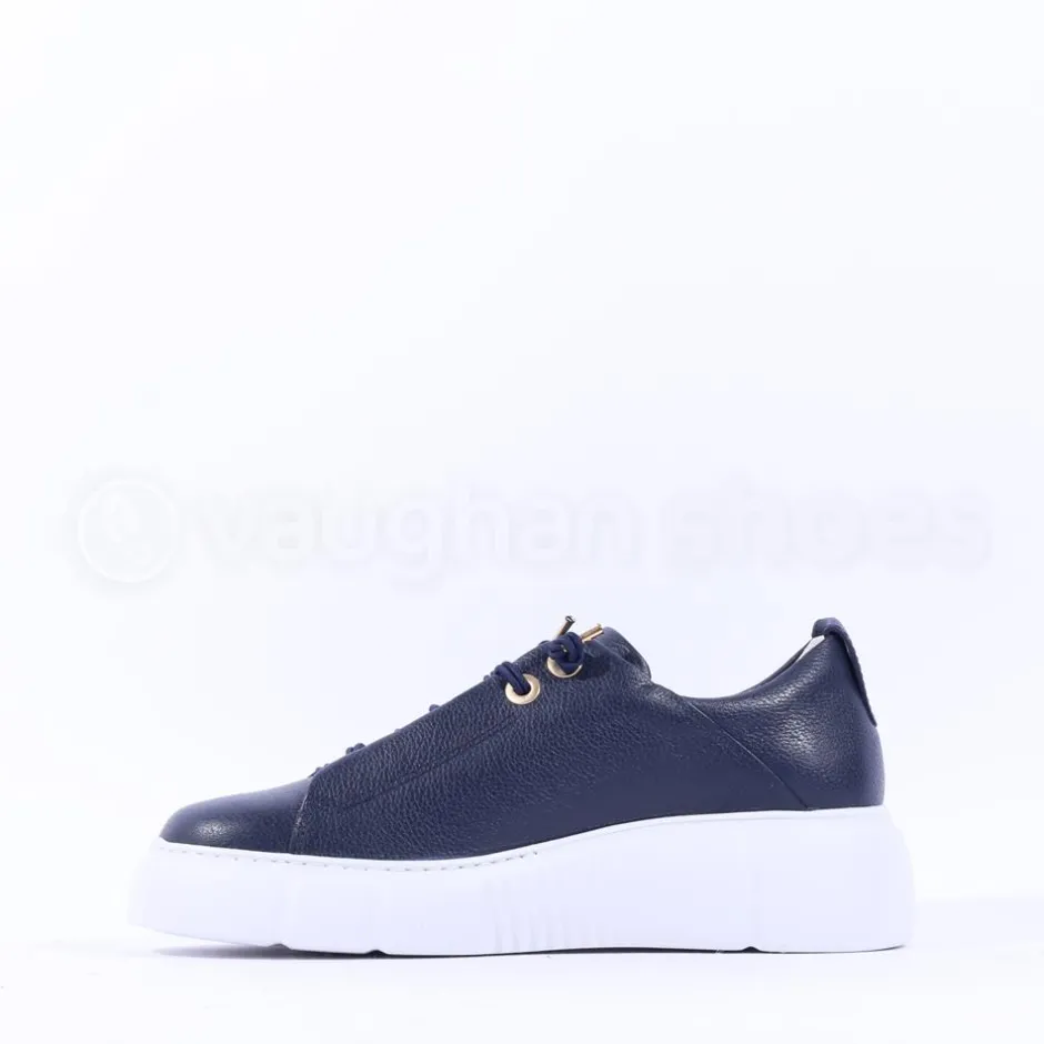 Women Paul Green Bungee Lace Platform Trainer - Navy Leather