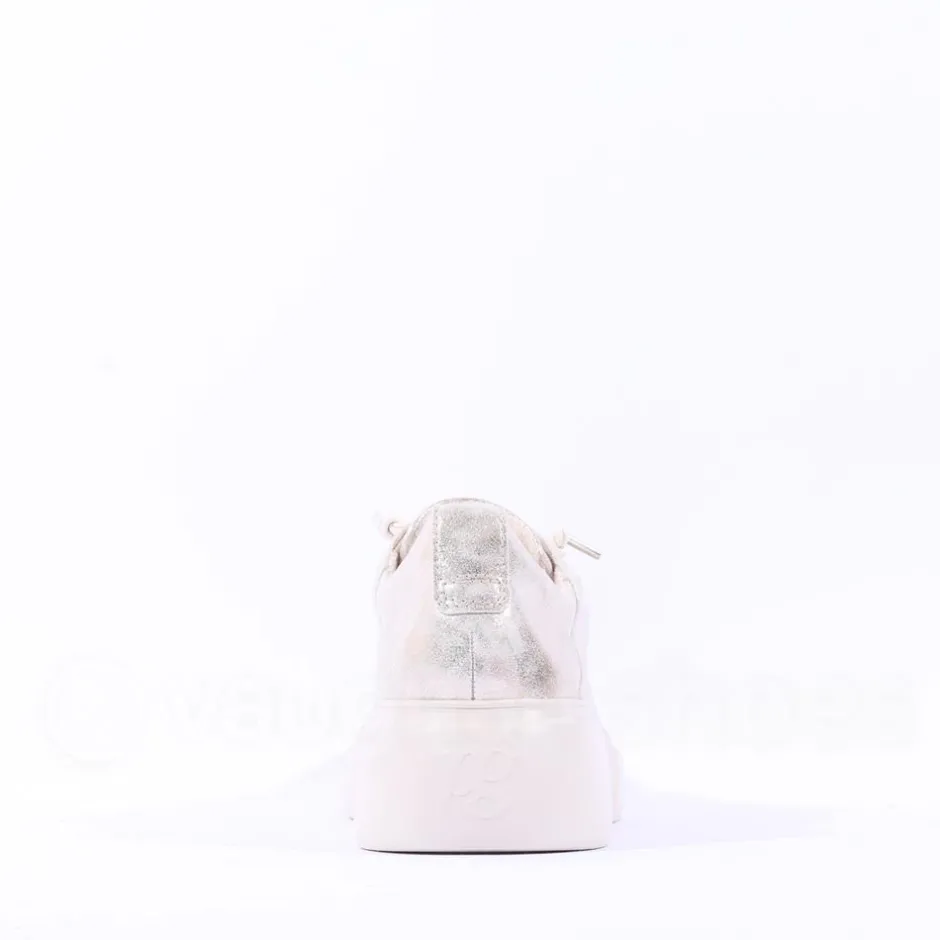 Women Paul Green Bungee Lace Platform Trainer - Gold Metallic