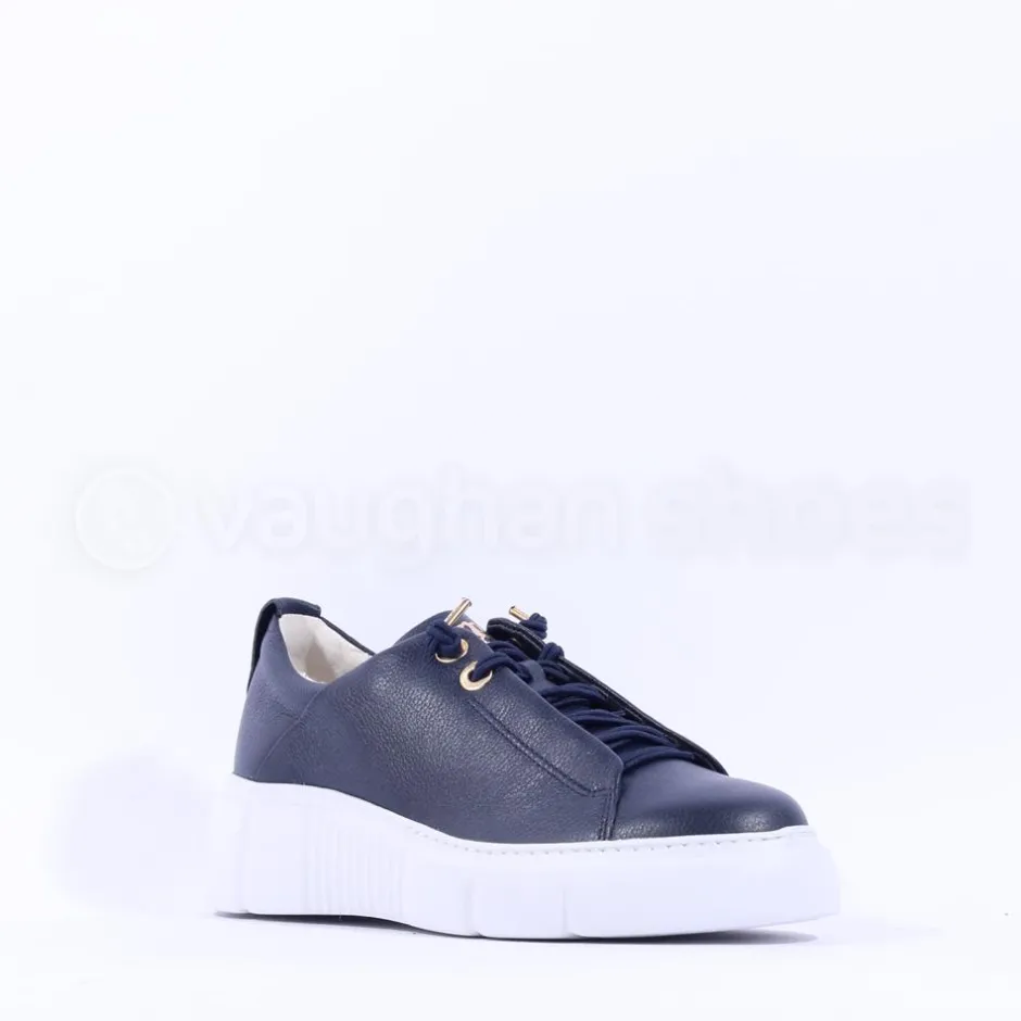 Women Paul Green Bungee Lace Platform Trainer - Navy Leather