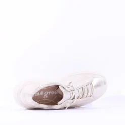 Women Paul Green Bungee Lace Platform Trainer - Gold Metallic