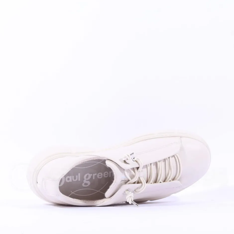 Women Paul Green Bungee Lace Platform Trainer - Ivory Leather