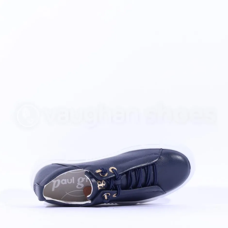 Women Paul Green Bungee Lace Platform Trainer - Navy Leather