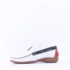 Women Gabor California Stitch Detail Mocassin - White Multi