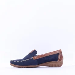 Women Gabor California Stitch Detail Mocassin - Navy Tan