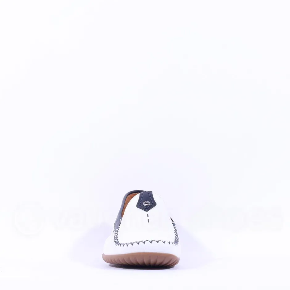 Women Gabor California Stitch Detail Mocassin - White Multi