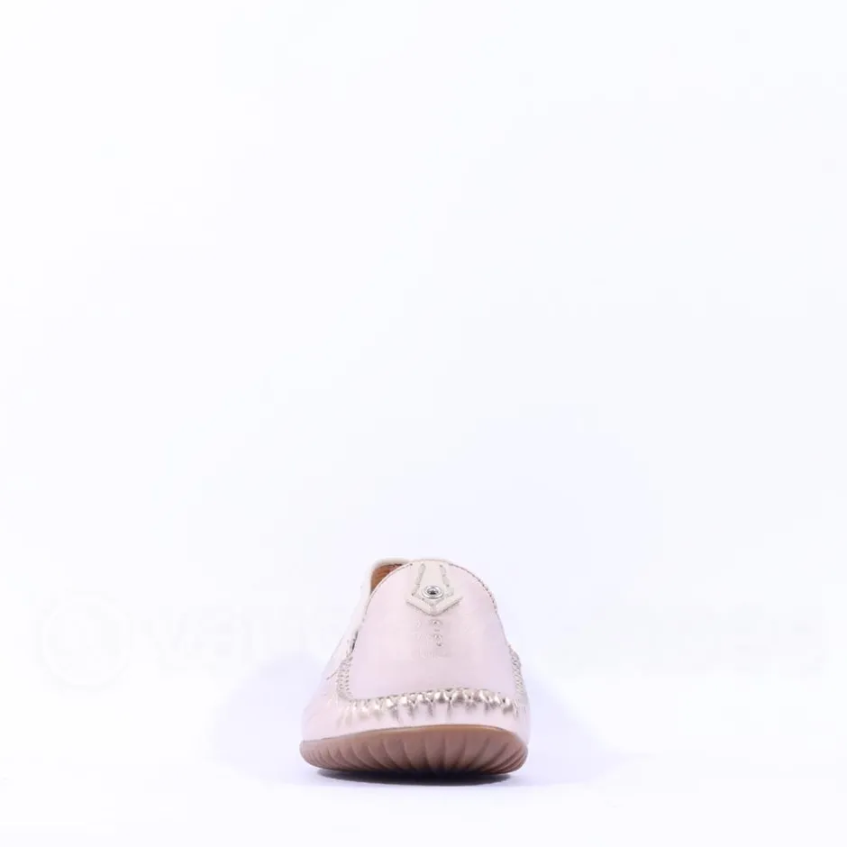 Women Gabor California Stitch Detail Moccassin - Gold Metallic