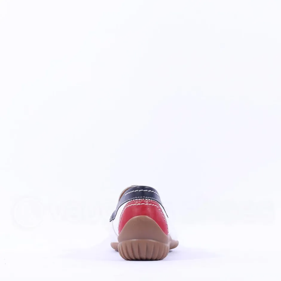 Women Gabor California Stitch Detail Mocassin - White Multi