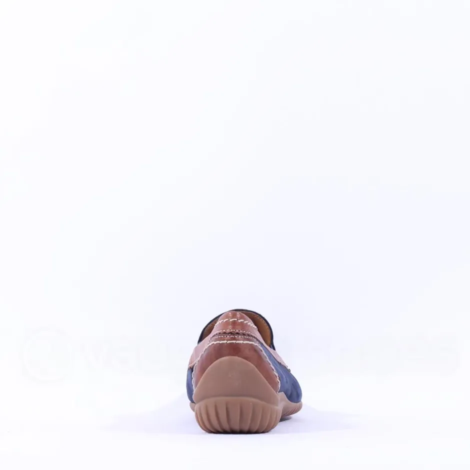 Women Gabor California Stitch Detail Mocassin - Navy Tan