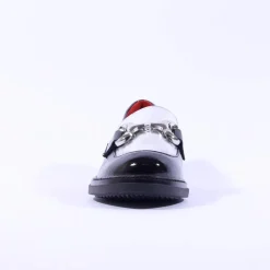 Women Marco Moreo Cambridge 2 Tone Link Loafer - Black Silver Patent