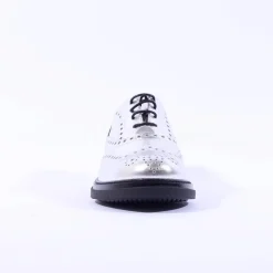 Women Marco Moreo Cambridge Laced Brogue - Silver Leather