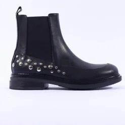 Women Marco Moreo Cambridge Stud Chelsea Boot - Black Leather