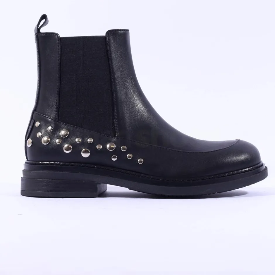 Women Marco Moreo Cambridge Stud Chelsea Boot - Black Leather