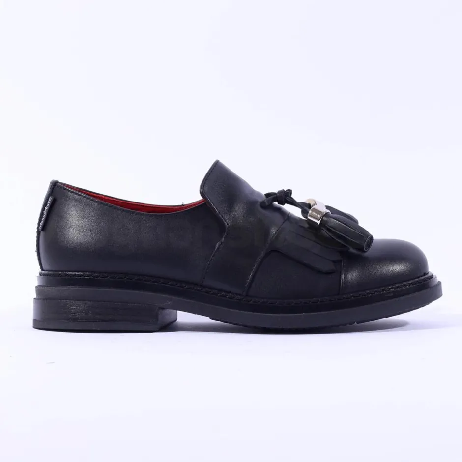 Women Marco Moreo Cambridge Tassle Loafer - Black Leather