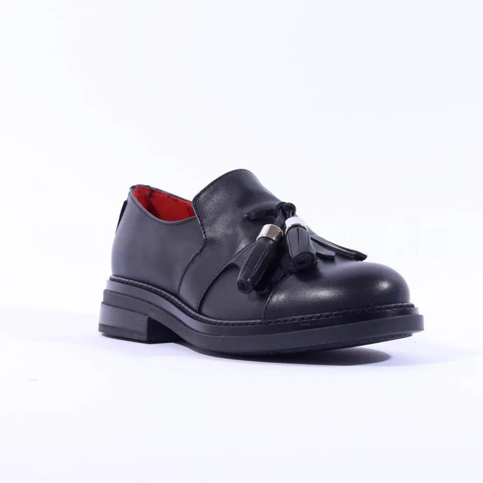 Women Marco Moreo Cambridge Tassle Loafer - Black Leather