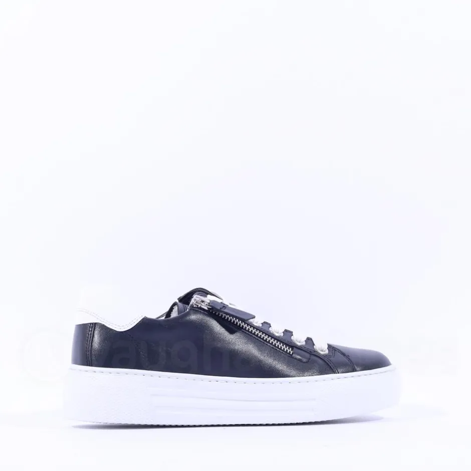 Women Gabor Campus Platform Trainer Side Zip - Dark Navy