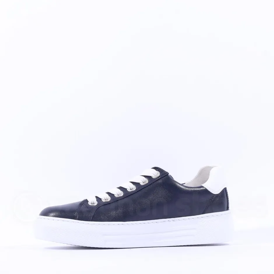 Women Gabor Campus Platform Trainer Side Zip - Dark Navy