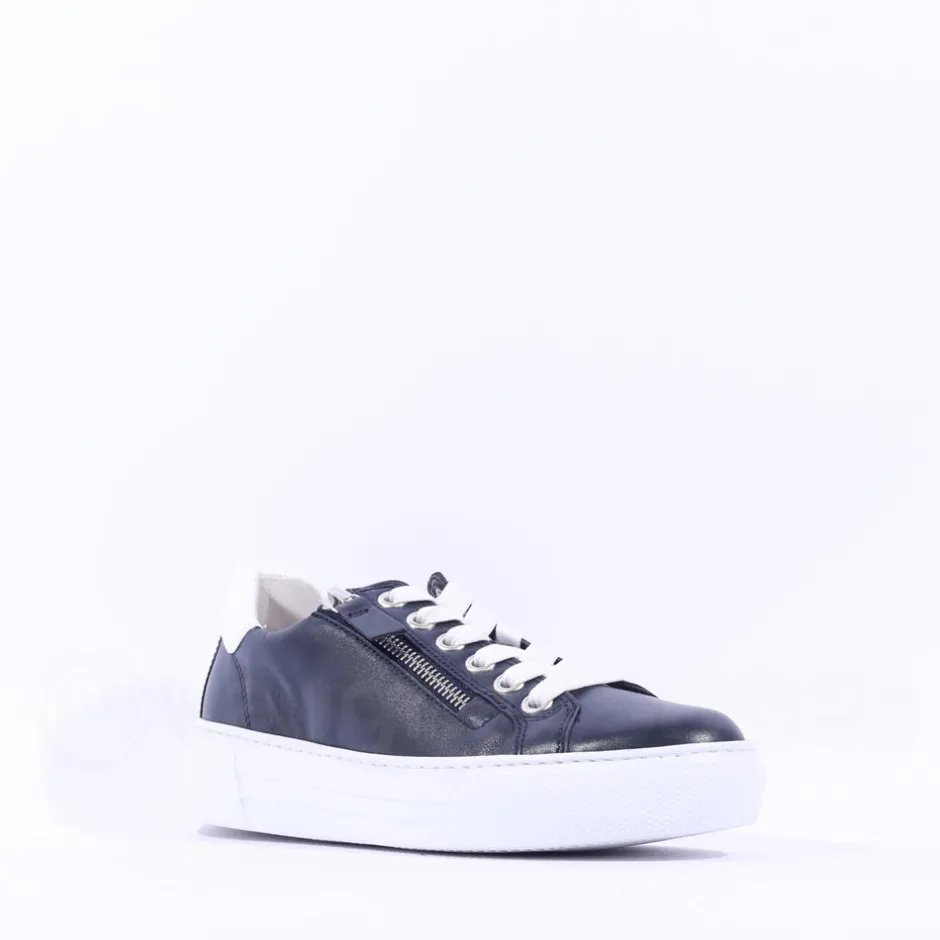 Women Gabor Campus Platform Trainer Side Zip - Dark Navy