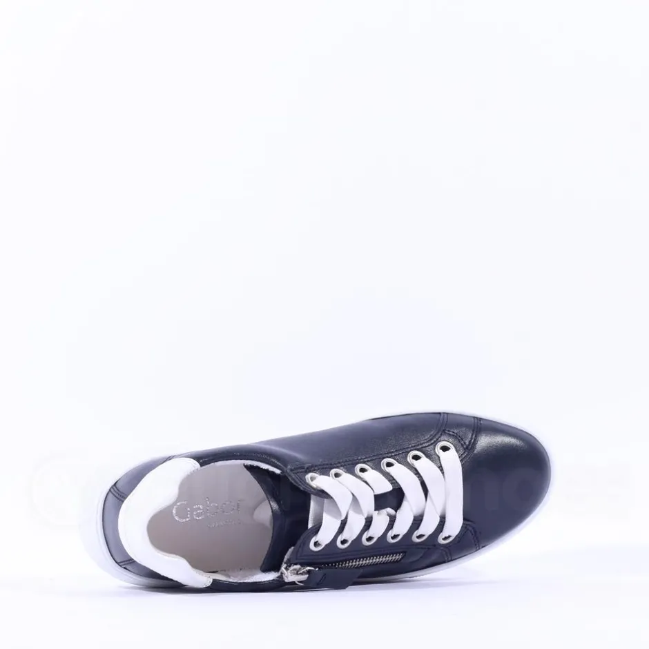Women Gabor Campus Platform Trainer Side Zip - Dark Navy