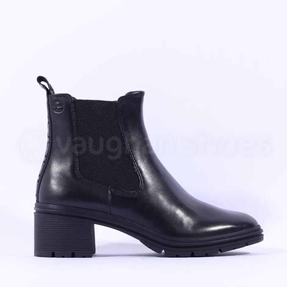Women Tamaris Carolin Block Heel Chelsea Boot - Black Leather