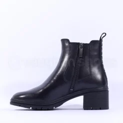 Women Tamaris Carolin Block Heel Chelsea Boot - Black Leather