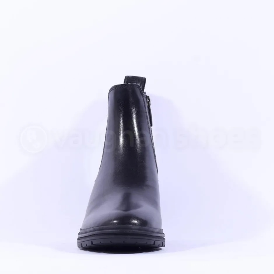 Women Tamaris Carolin Block Heel Chelsea Boot - Black Leather