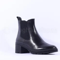 Women Tamaris Carolin Block Heel Chelsea Boot - Black Leather