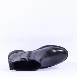 Women Tamaris Carolin Block Heel Chelsea Boot - Black Leather