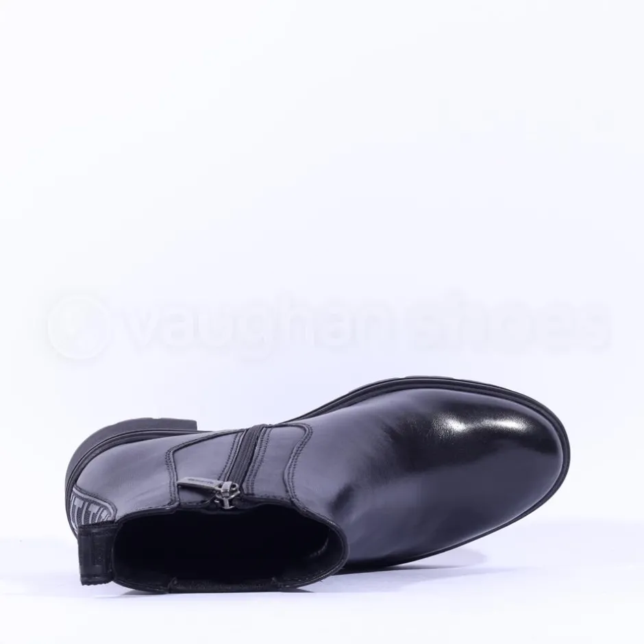 Women Tamaris Carolin Block Heel Chelsea Boot - Black Leather