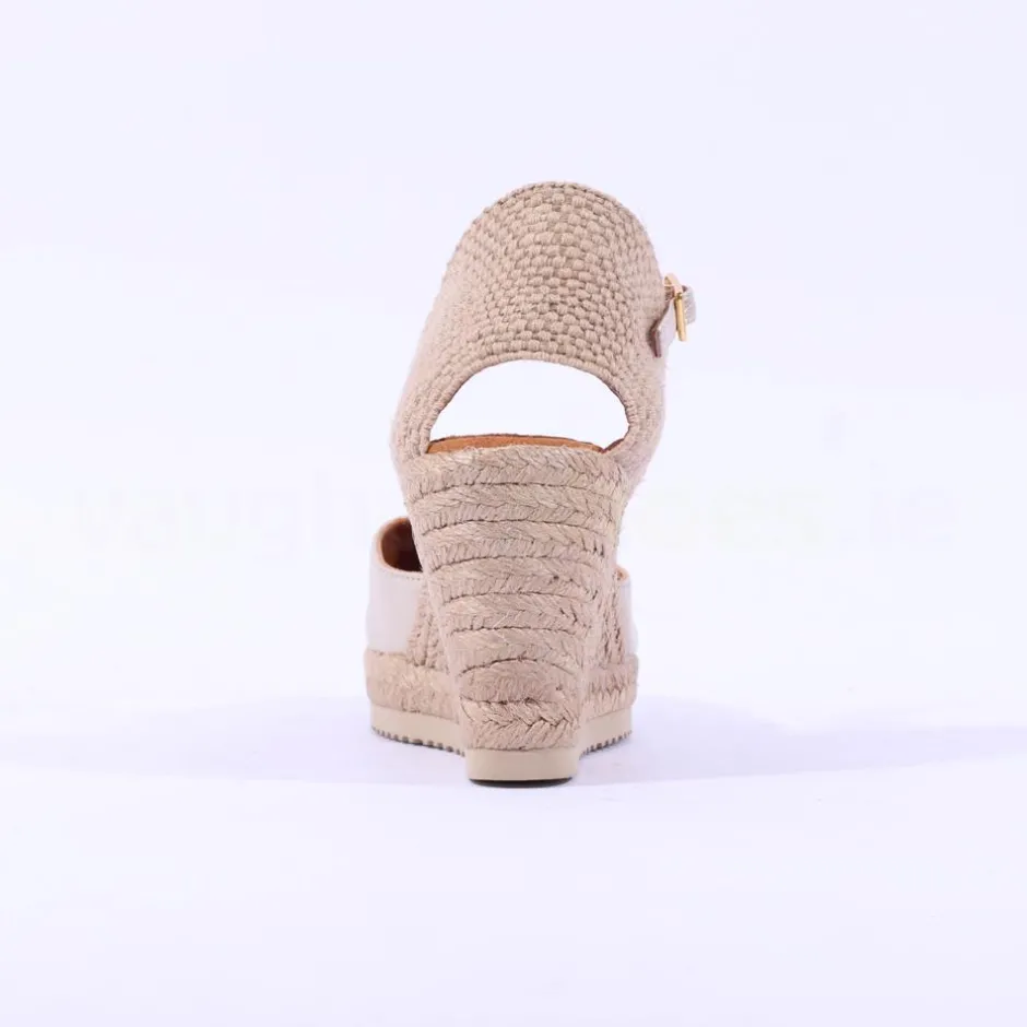 Women Unisa Castilla Espradrille Wedge Strap - Gold Leather