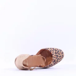 Women Unisa Castilla Espradrille Wedge Strap - Leopard Print