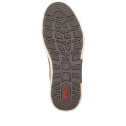 Rieker Men Casual Laced Plain Toe Shoe - Brown Leather