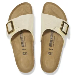 Women Birkenstock Catalina Cushion Buckle Bf - Graceful Pearl White
