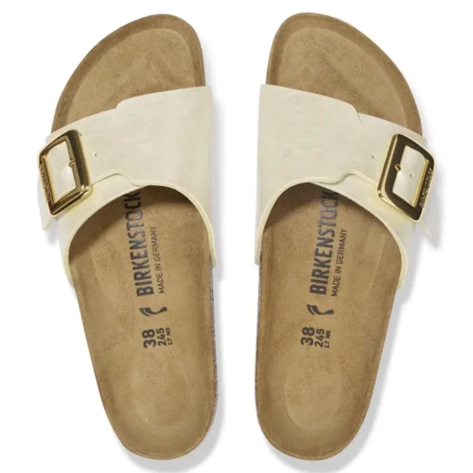 Women Birkenstock Catalina Cushion Buckle Bf - Graceful Pearl White