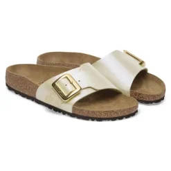 Women Birkenstock Catalina Cushion Buckle Bf - Graceful Pearl White
